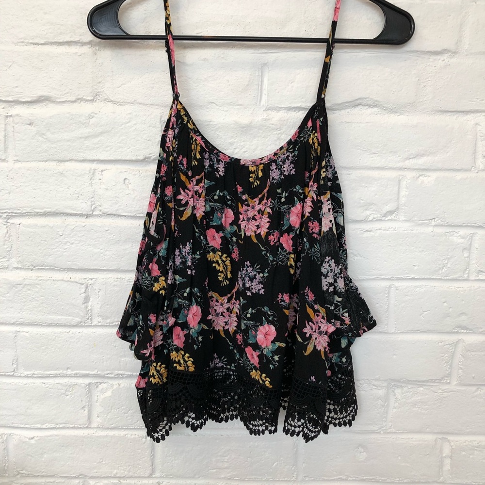 Cute Floral Off the Shoulder Top